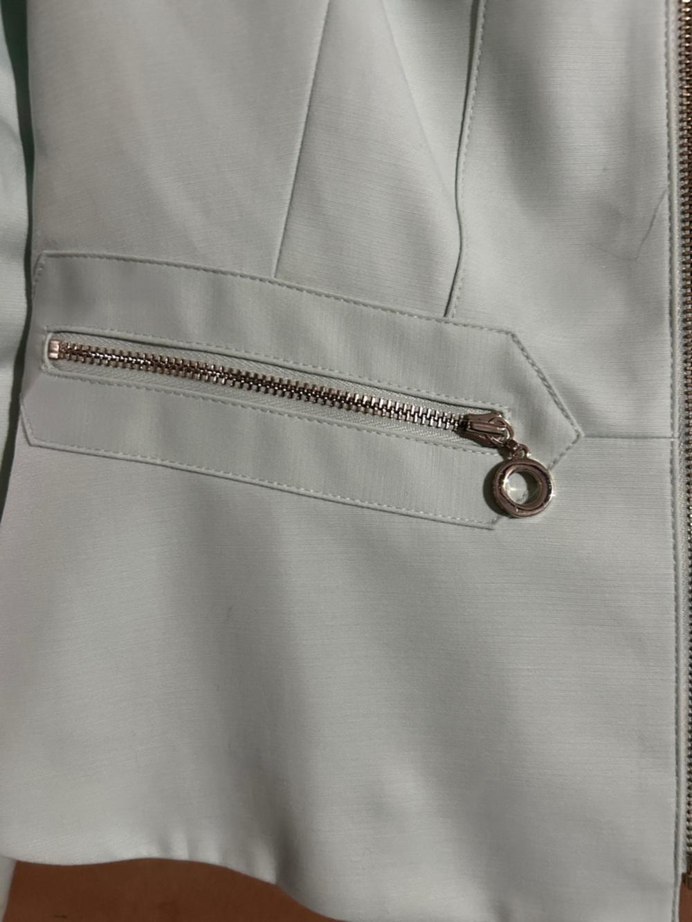 NWT Calvin Klein Mint Green Zip-Front Women's Blazer - Picture 6 of 8